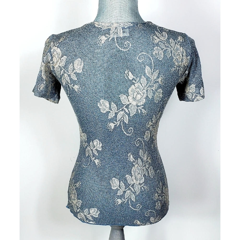 SOLD☆ Hanky Panky Short Sleeve Mesh Stretch Top - Picture 4 of 4